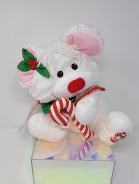 VTG 1987 NWT Fisher-Price 12" PUFFALUMP Christmas Mouse Plush #8036